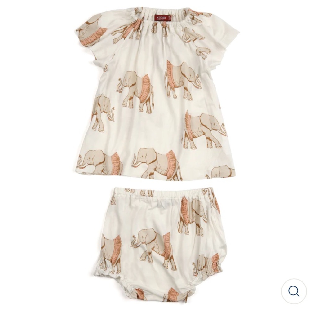 Milkbarn Tutu Elephant Dress & Bloomer Set